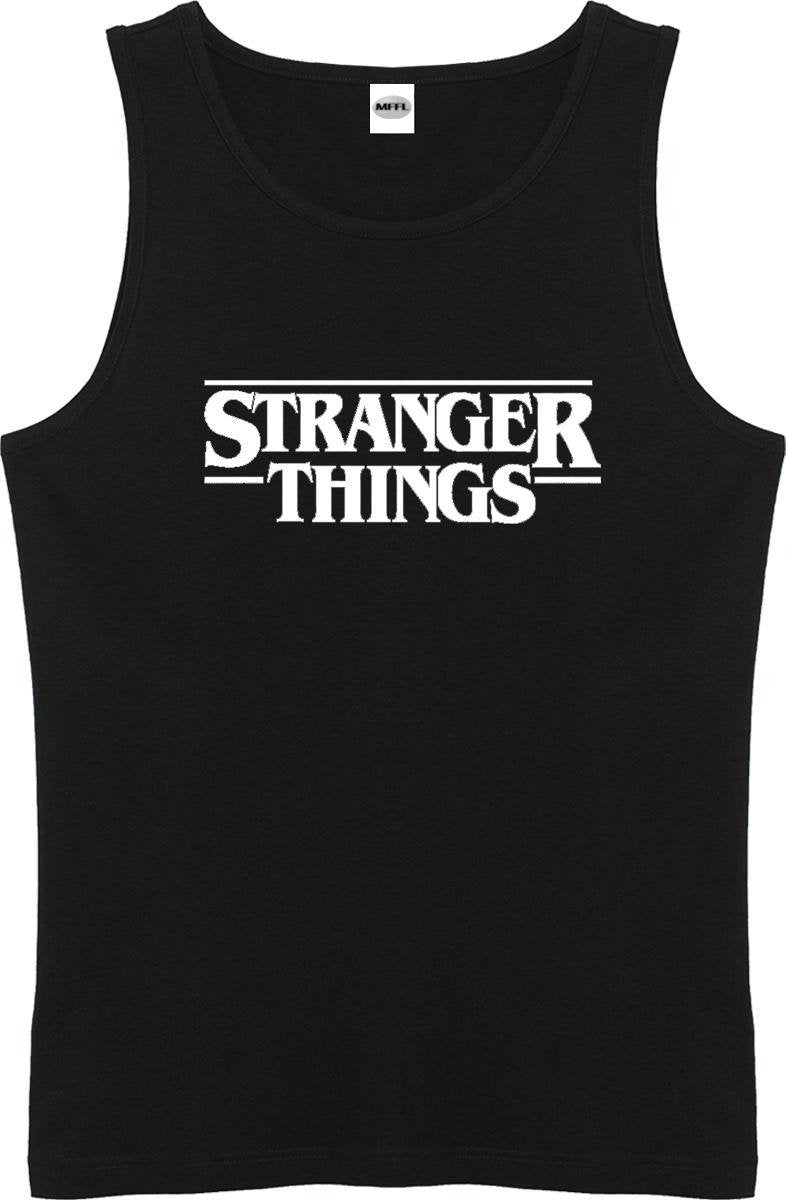 Zwarte Tanktop sportshirt Size XXL met Wit logo "Stranger Things"