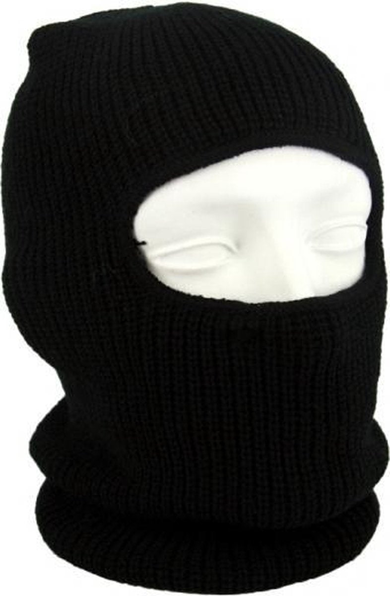 One hole muts / skimuts - zwart - one size - outdoor / bivak / wintersport - warme eengaats balaclava