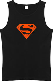 Zwarte Tanktop sportshirt Size XXL met Oranje logo “ Superman”