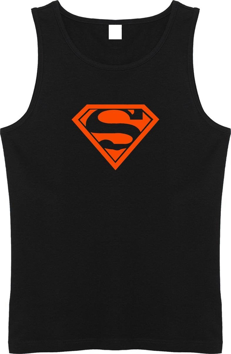 Zwarte Tanktop sportshirt Size XXL met Oranje logo “ Superman”