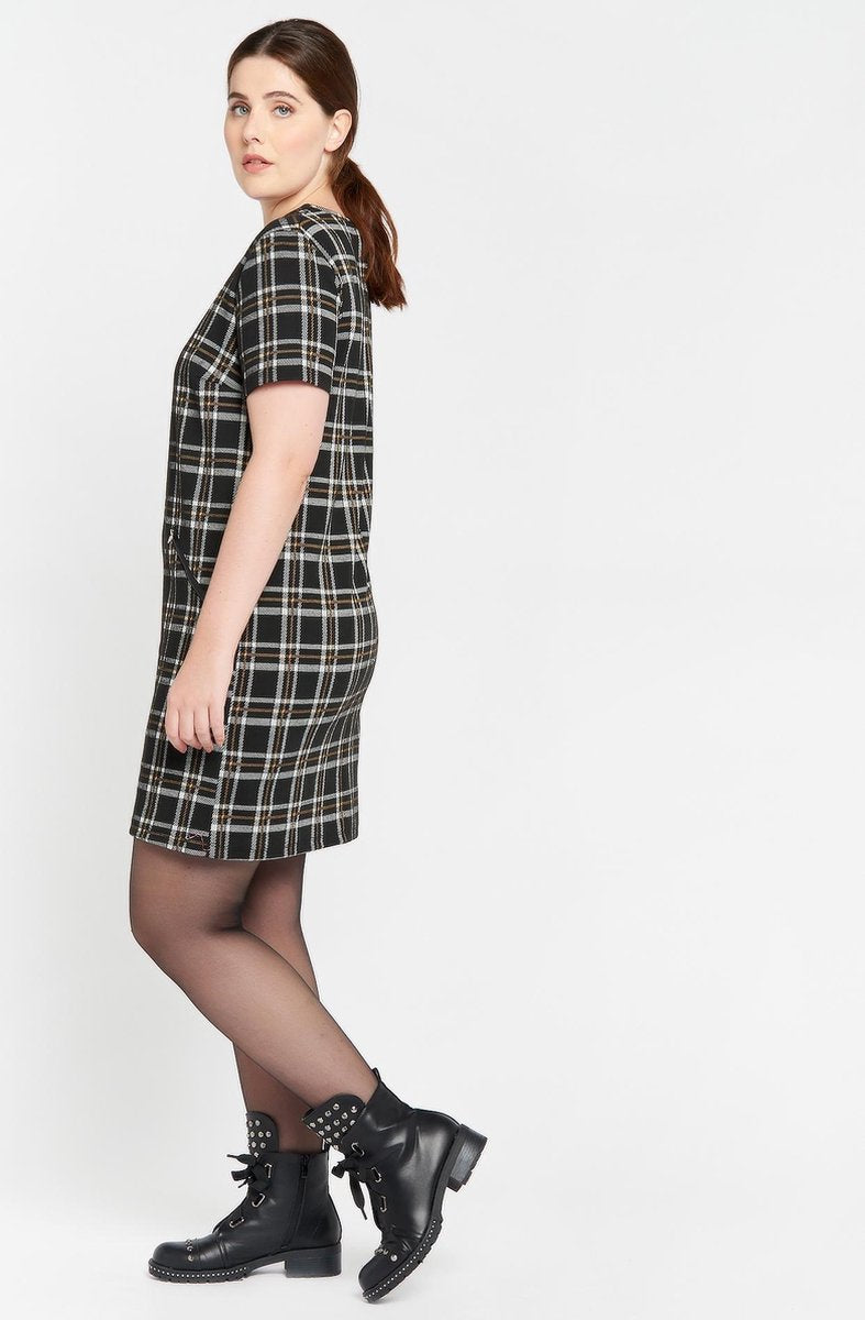 Mini jurk met ruit - Zwart