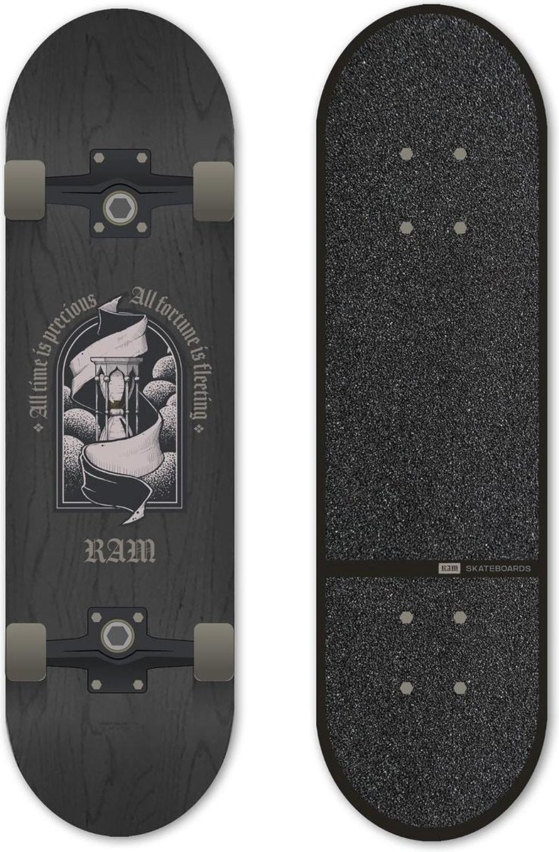 Skateboard RAM Ligat 79 CM double flip zwart/grijs