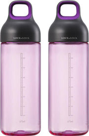 Lock&Lock Drinkfles | Waterfles – 470 ml – Roze – BPA vrij – Lekvrij – Set van 2 stuks