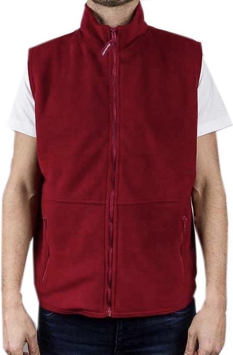 Fleece bodywarmer rood voor volwassenen - Unisex bodywarmer dames/heren M (40/50)