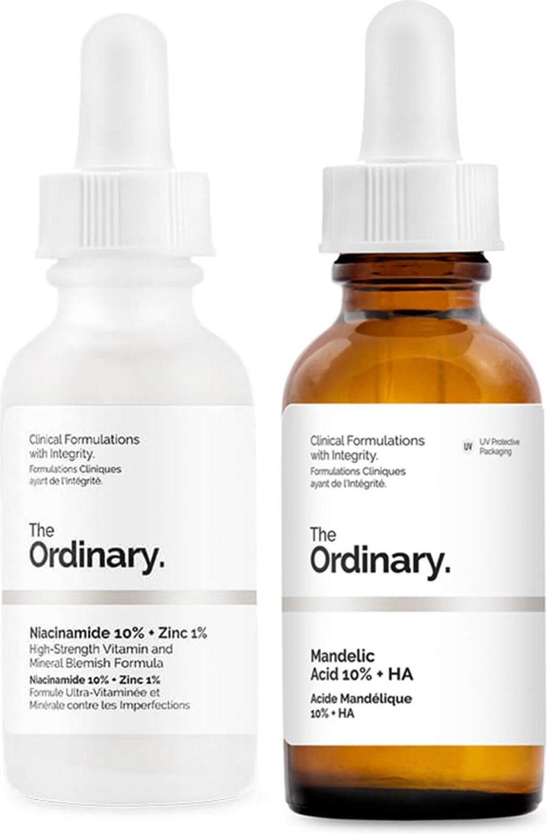 Blemish Prone Set 2x  30ml The Ordinary - Niacinamide 10% en Zinc 1% - Mandelic Acid 10% pigmentvlekken verwijderen