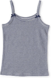 Little Label - meisjes - onderhemd - streepjes blauw wit - maat 86/92 - bio-katoen