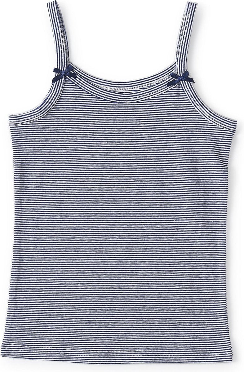 Little Label - meisjes - onderhemd - streepjes blauw wit - maat 86/92 - bio-katoen