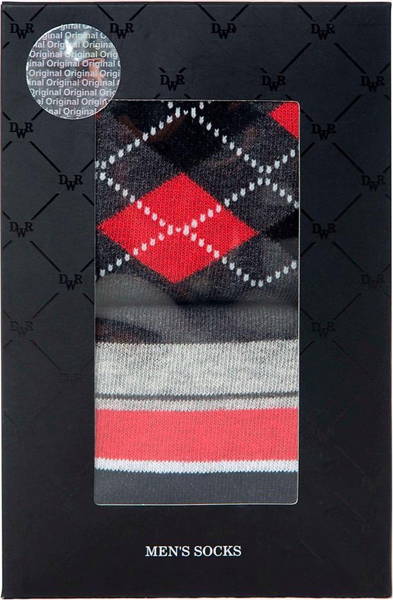 2-PAAR Sokken (gestreept/geruit) Heren Geschenkset Maat 42/43