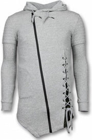 Enos Casual Vest - Long Fit Braided Vest - Grijs - Maten: S
