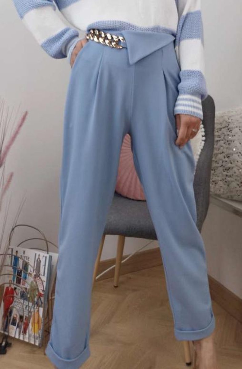 7/8 broek chain detail | blauw | maat L