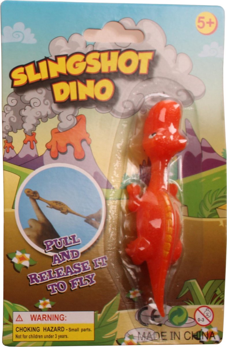 Lg-imports Slingshot Dino 11 Cm Oranje/geel C