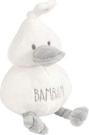 BamBam Knuffel Eend – Kraamcadeau Jongen & Meisje- Kinderspeelgoed – Pluche - Grijs