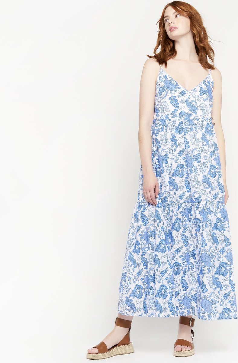 Maxi-jurk met bloemenprint - Wit