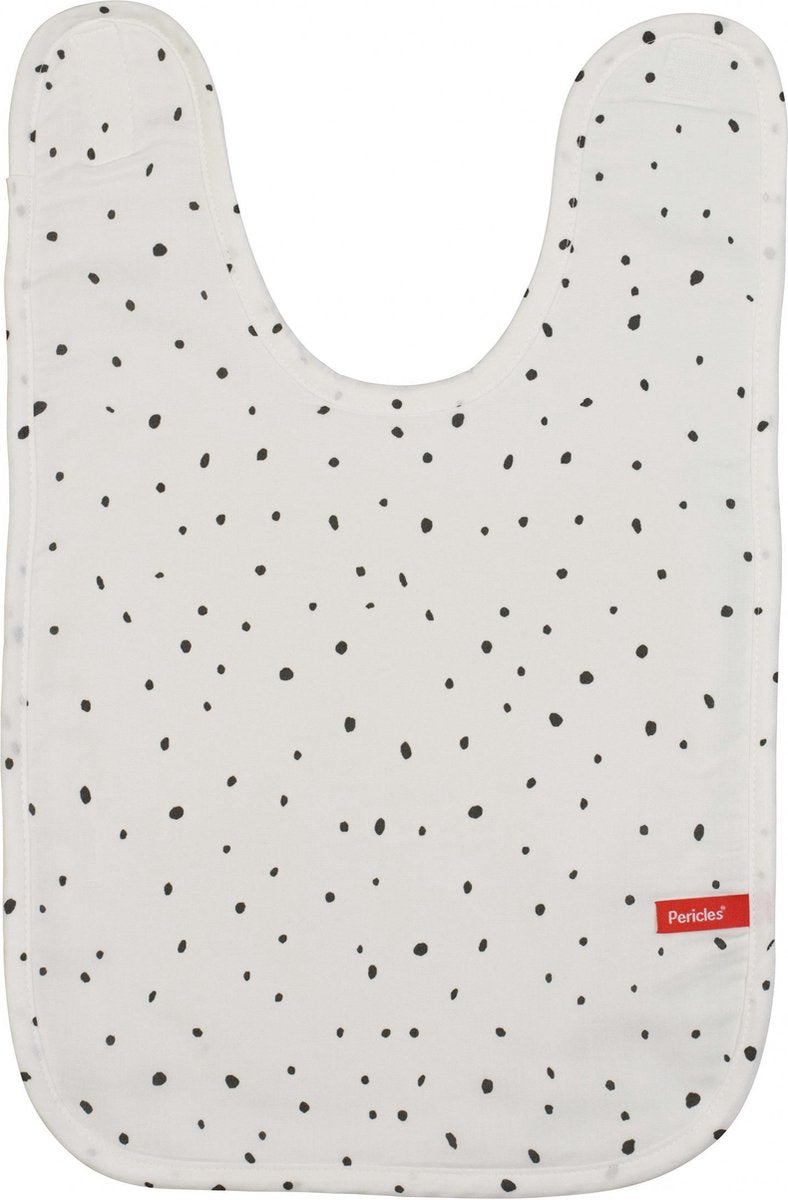 Pericles Slabbetje Spots Large Bamboo 45 Cm Wit/zwart