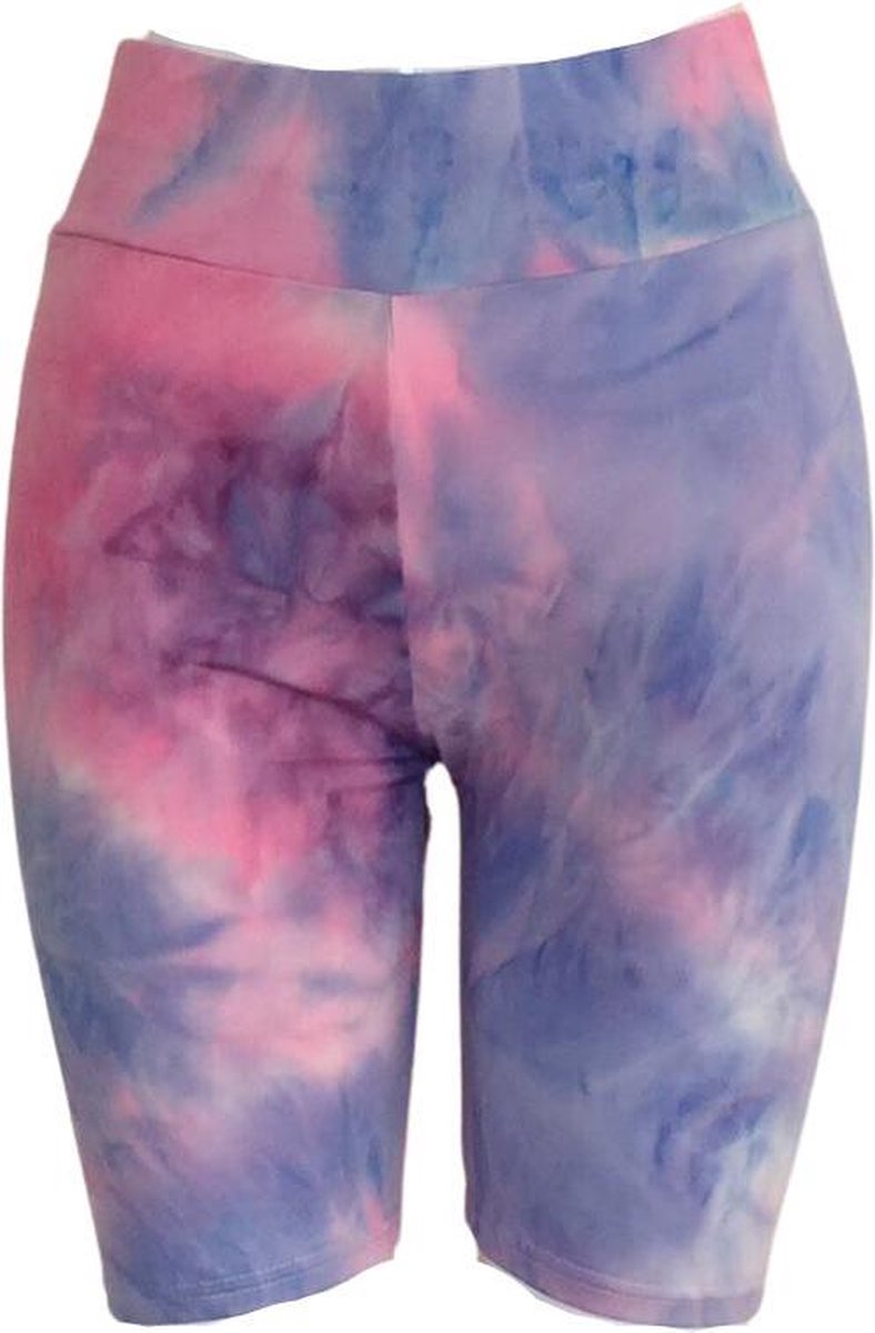 Fashion Dames Korte Broek / Comfort broek / Zomer broek | Lichtblauw-Roze - L