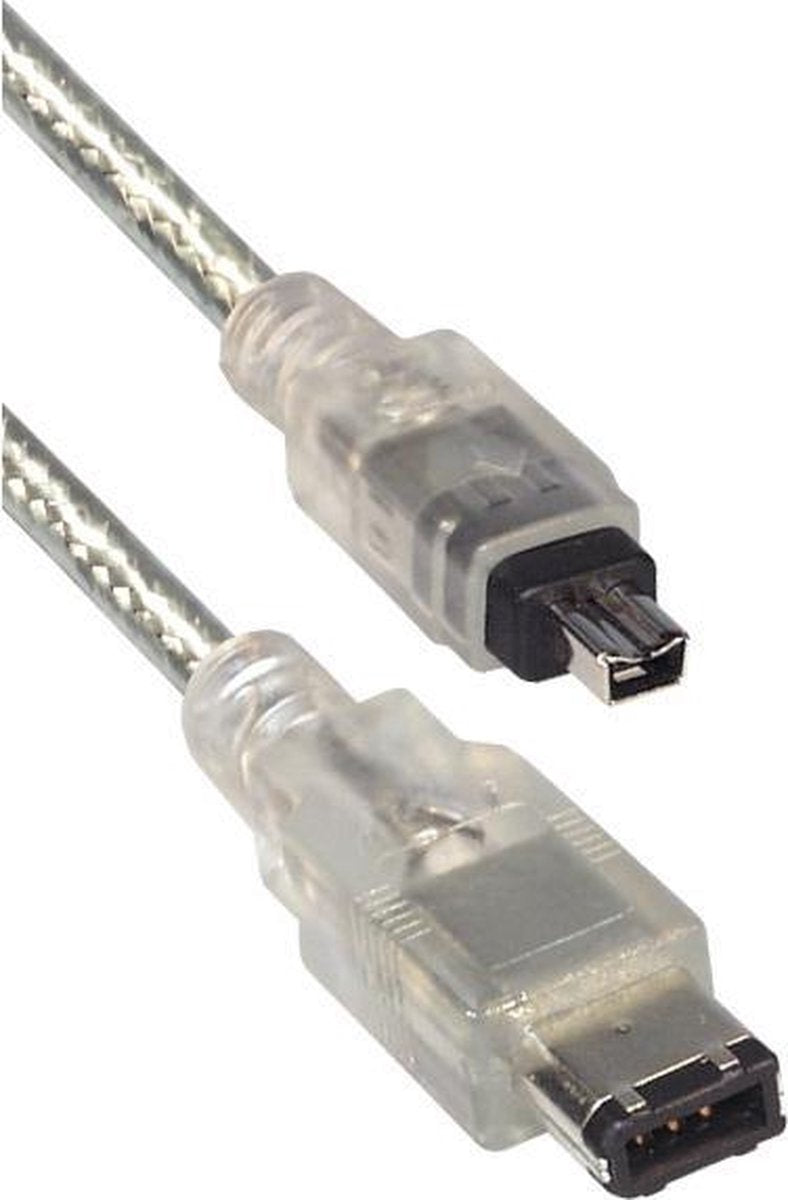 Transmedia FireWire 400 kabel met 4-pins - 6-pins connectoren / transparant - 1 meter