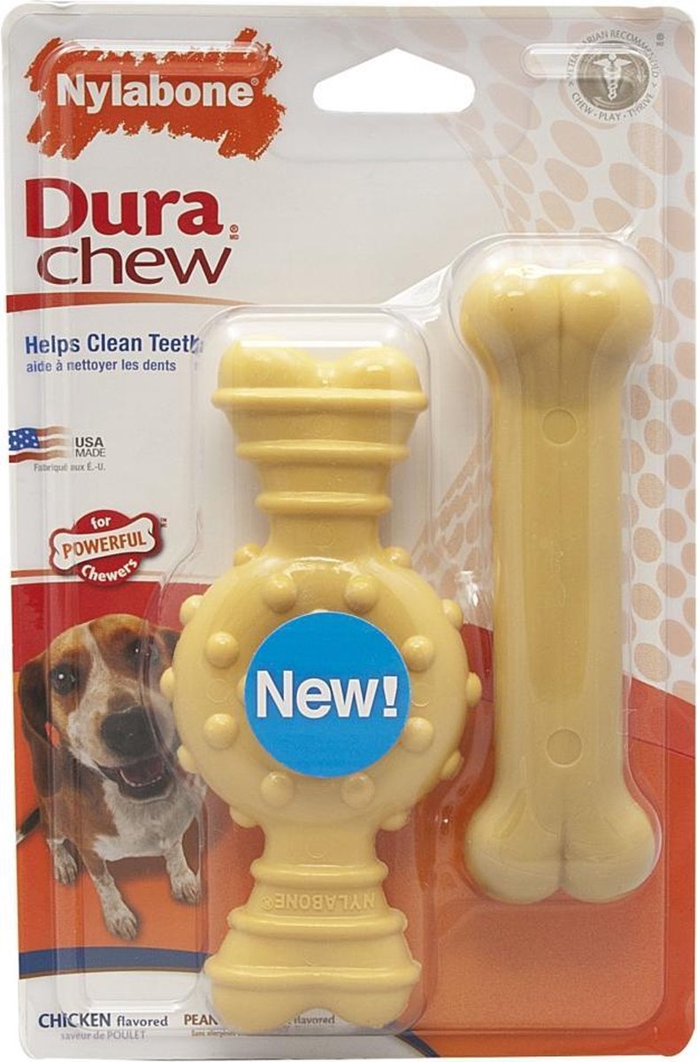 Nylabone Durachew peanut butter ring bone wolf 23
