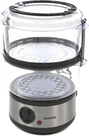 MARTA MT-1909 Stoomkoker|400W|2 compartimenten|black/rvs