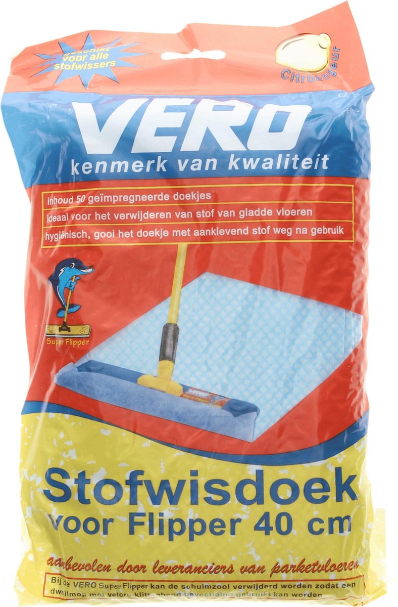 50x Stofdoeken met citroengeur voor stofwisser 40 cm - VloerFlipper - Huishouden - Schoonmaken - Stofwissers/vloerwissers stofdoekjes