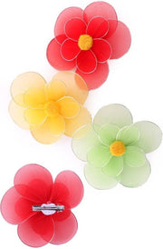 Bloemen 6 x medium rood/geel/groen