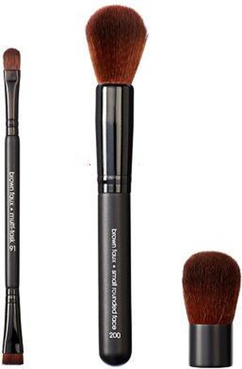 VEGAN LOVE Set di pennelli Multi Task Small Rounded Face e Small Buki
