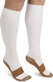 O'DADDY compressiesok - ondersteunende compressiekousen - ideale sportsokken- reissokken uniseks - wit l/xl