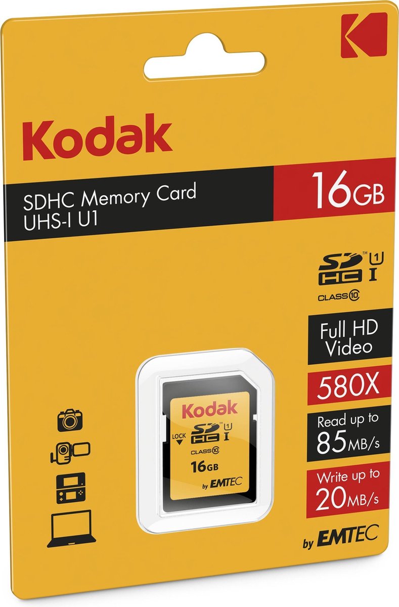 Emtec flashgeheugens SDHC 16GB Class10 U1