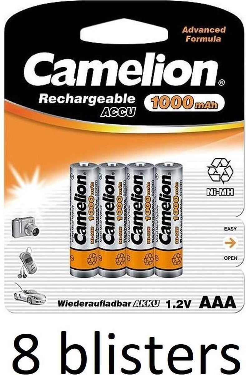 Camelion oplaadbare  batterijen AAA (1000 mah) - 32 stuks