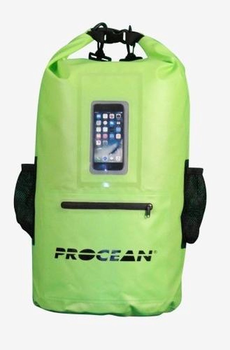 Droogtas rugtas 30 liter met 3 zakken Groen