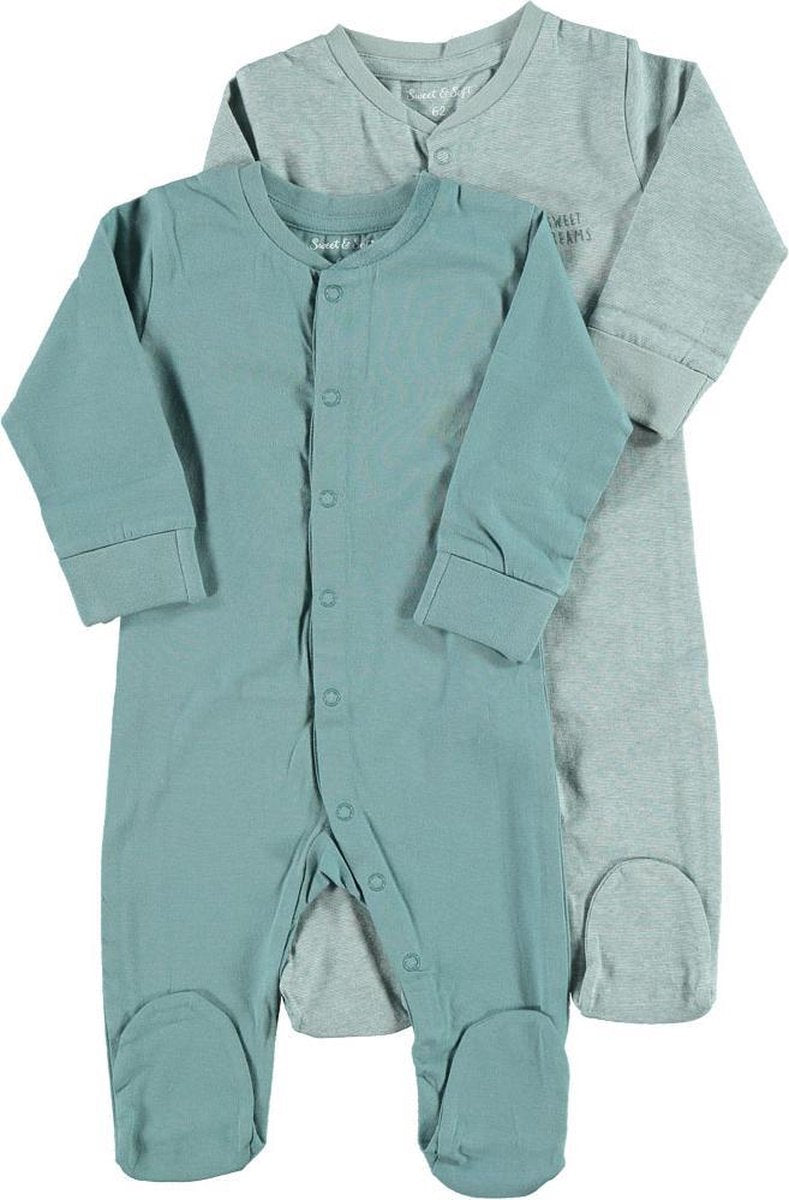 Zeeman new born pyjama - biologisch katoen - blauw  - maat 50 - 2 stuks