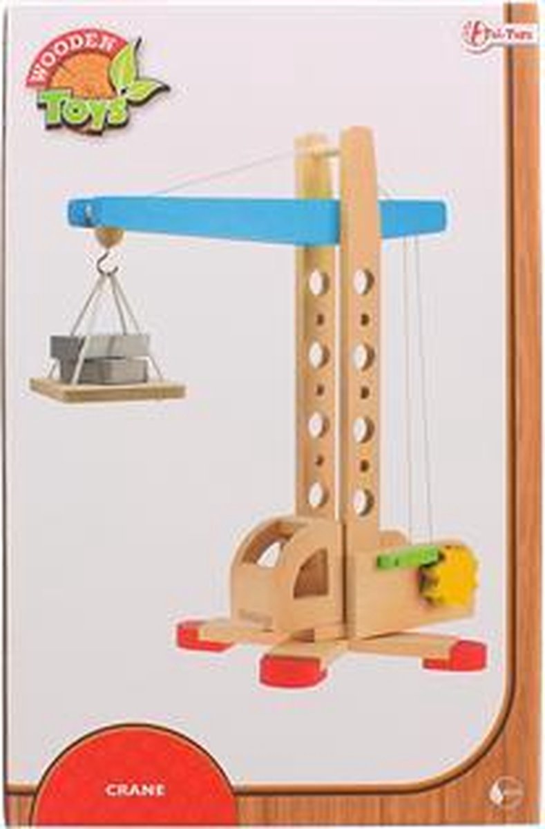 Houten hijskraan (42 cm hoog)