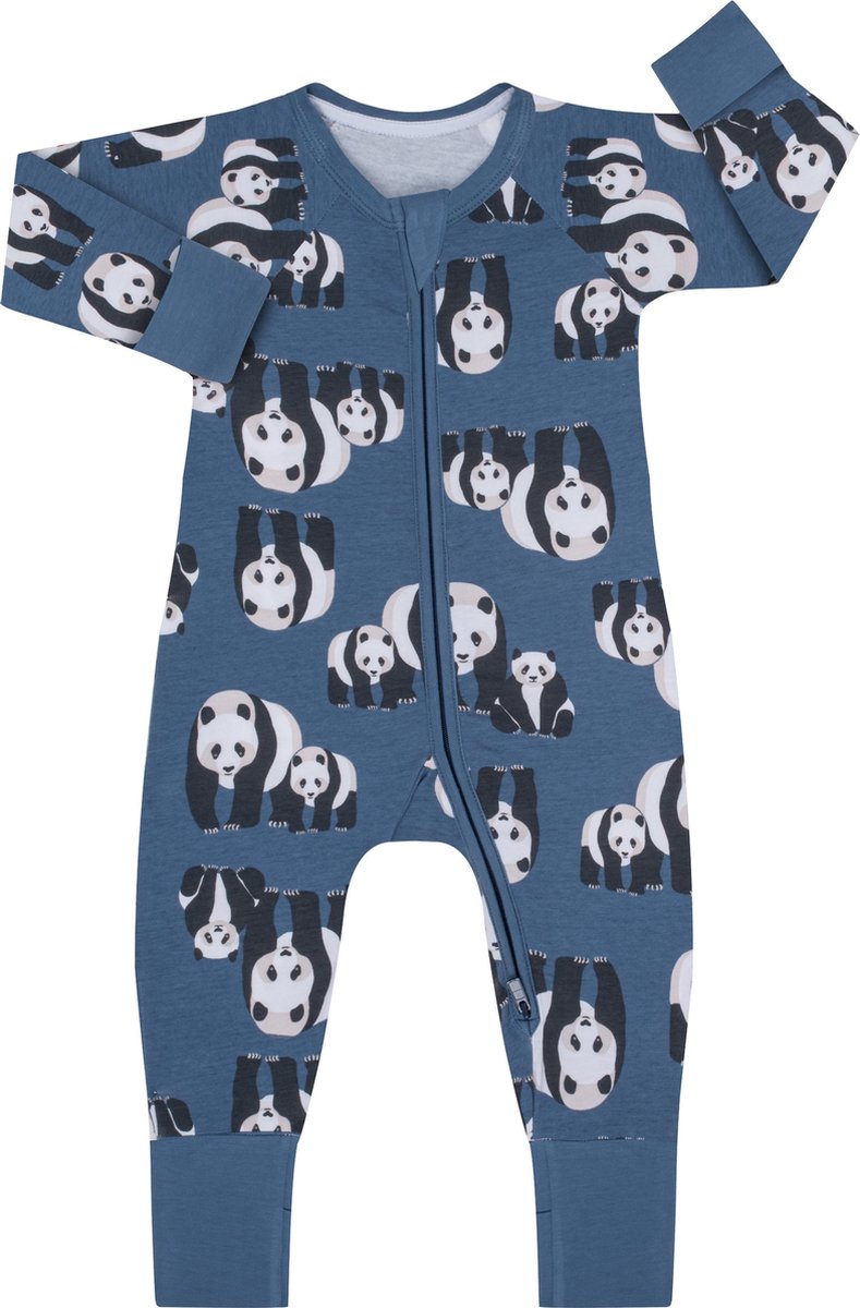 DIM BABY Zipped Pyjama -Blauw Panda's- Maat 68 cm