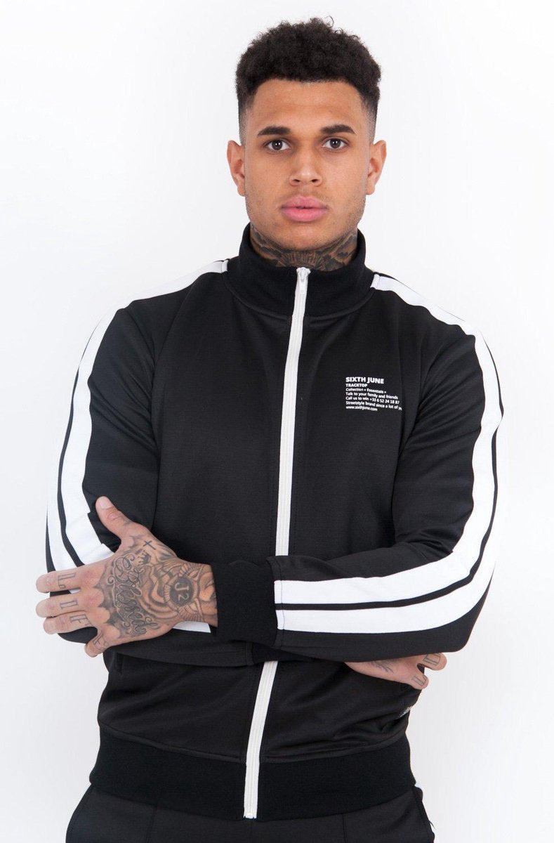 SIXTH JUNE  BASEBALL JACKET BLACK/WHITE