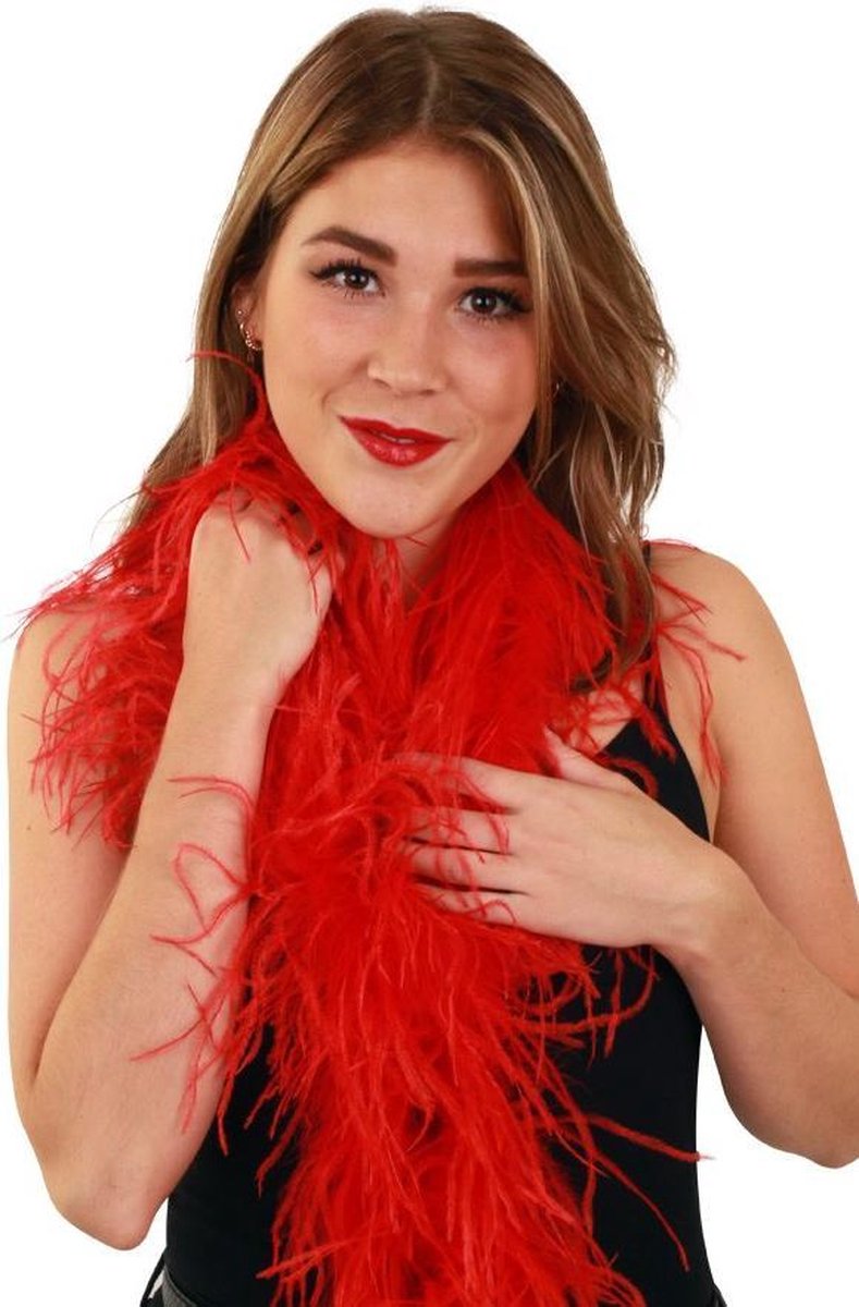 Boa Struisvogelveren rood 2 mtr