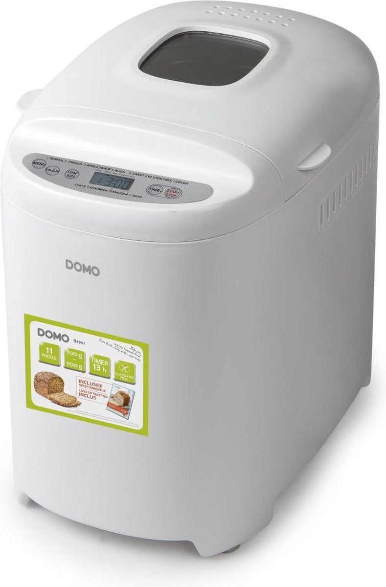 Domo B3951 - Broodbakmachine - 700-900g - Glutenvrij programma - Wit