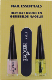 Herome Nail Essentials Set (Geel) – Herstel Droge en Geribbelde Nagels – Complete Set met Base Coat