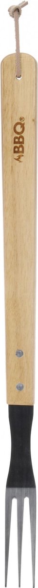 Bbq Barbecuevork Met Houten Handvat 46 Cm Zilver