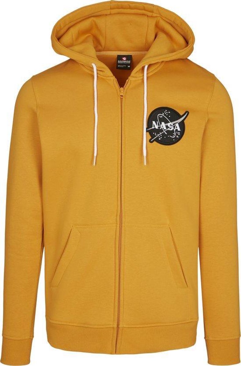 Heren Hoodie Southpole NASA Insignia Logo Zip Hoody geel