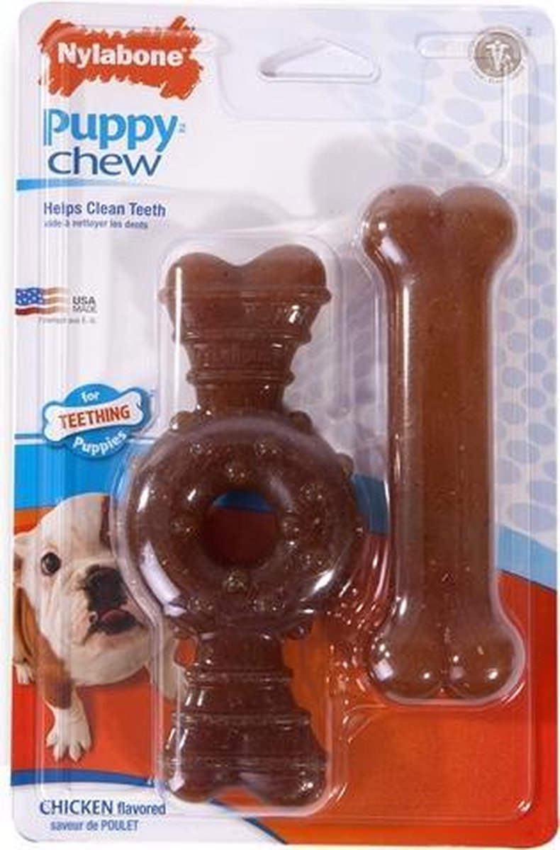 Nylabone Flex Puppy Ring En Bot - 14.5X6.5X2 / 13X3X2 CM