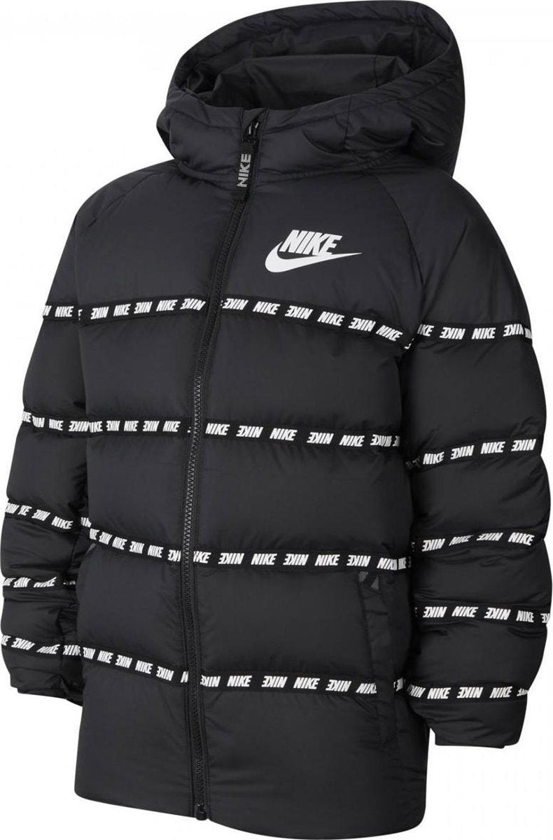Nike Gewatteerde jas met donsvulling en logoprint - Zwart - Maat 164 / L