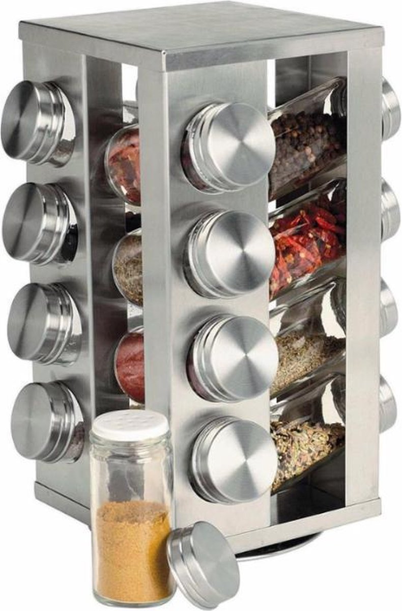 Lioretti’s® Kruidenrekje | Roterend Kruidenrek | Kruidenpotjes | Rek Kruiden | Staand | met 16 Potjes