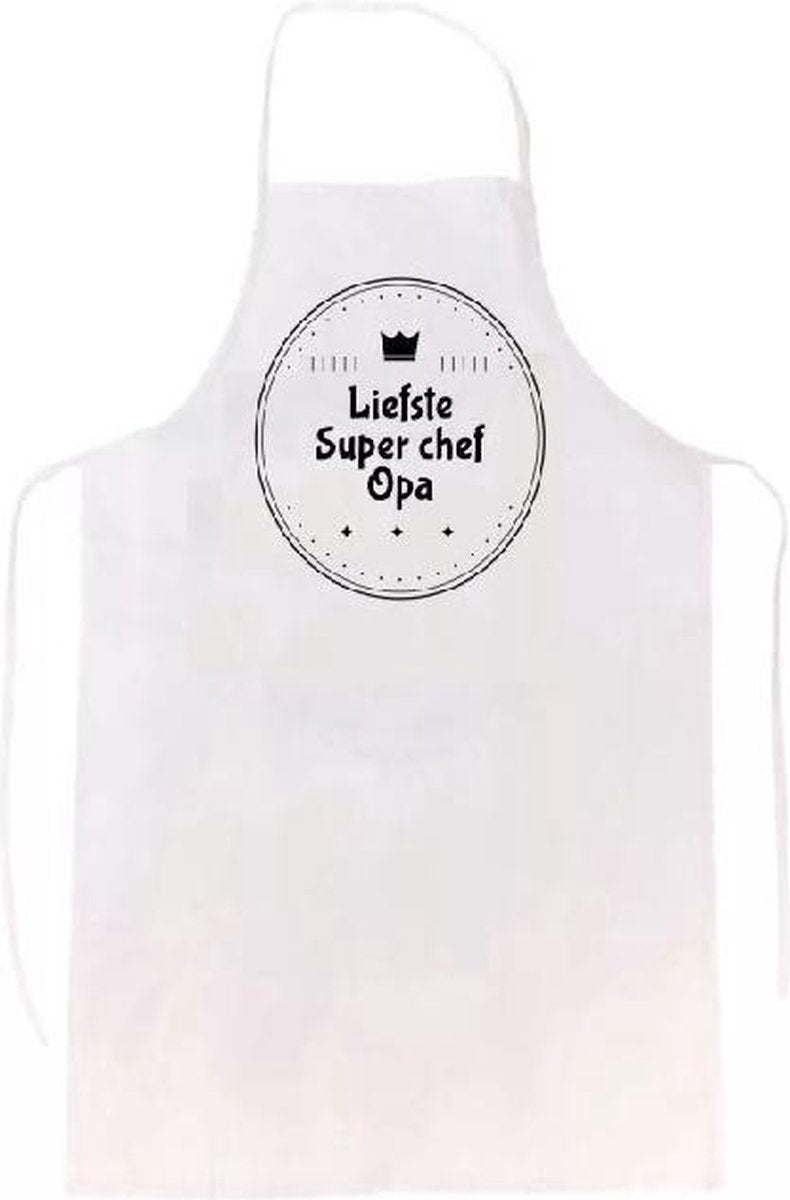 Liefste super chef opa keukenschort | verassing - feestdag - verjaardag - geschenk - gift - kado - cadeau - barbeque - barbecue - chefkok - keuken - schort - eten - bbq - vlees - familie - grandpa
