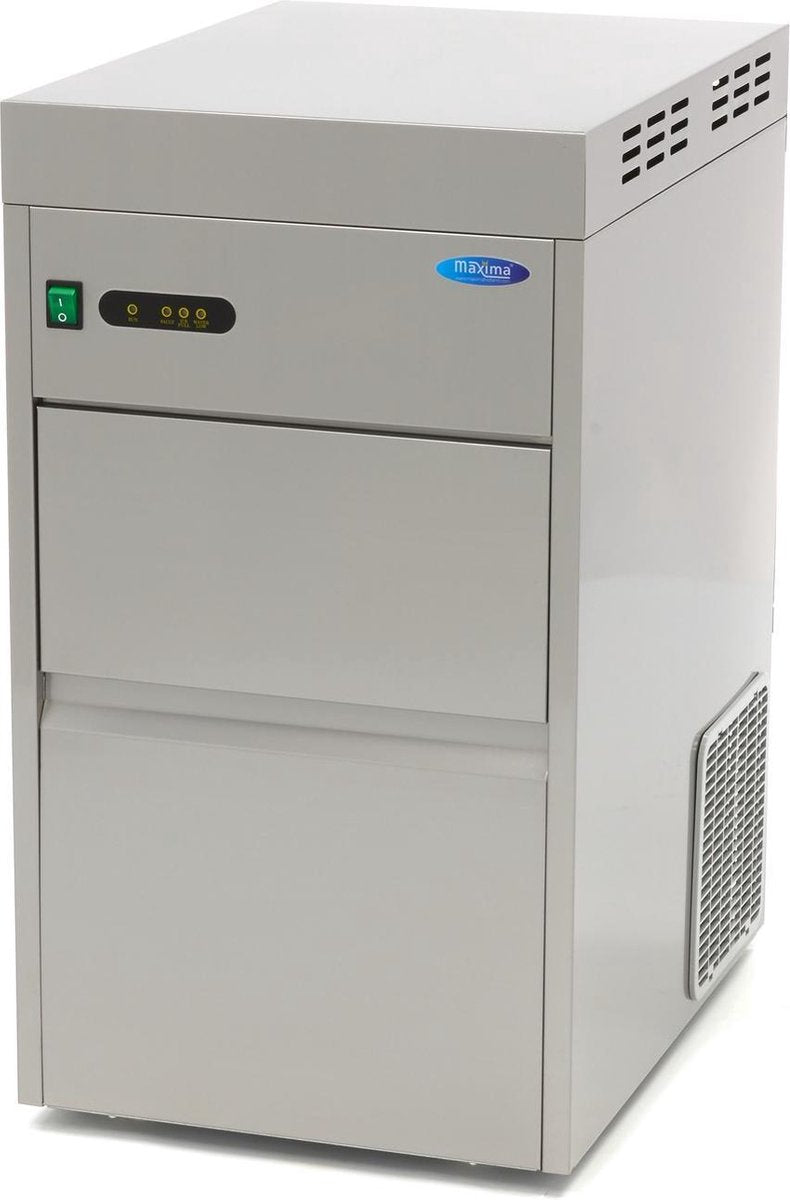Crushed Ice Machine - 50 kg per 24 uur - 10 kg opslag - RVS - Inbouwmodel - Waterklep - Luchtgekoeld - Horeca Schilferijsmachine - Schaafijs - Maxima
