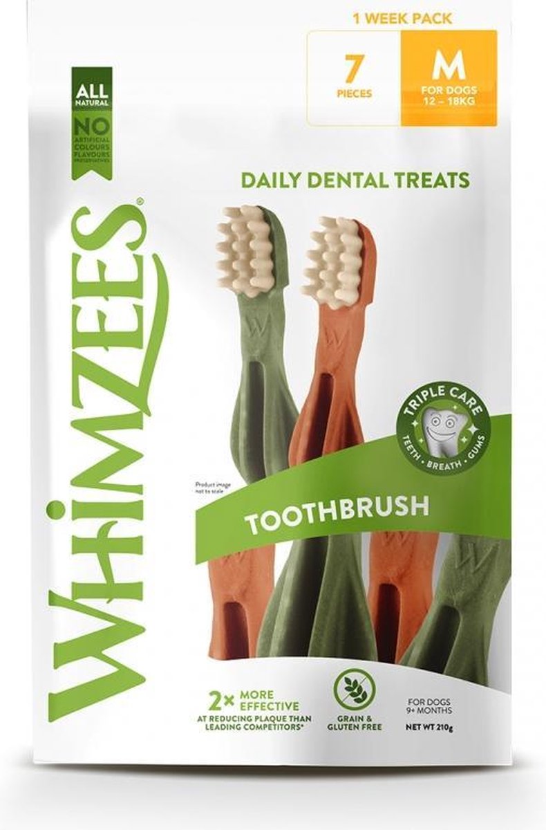 Whimzees toothbrush 1 week star 7st - M - 30g