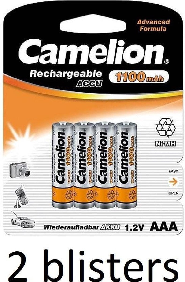 Camelion AAA oplaadbare batterij 1100mah - 8 stuks