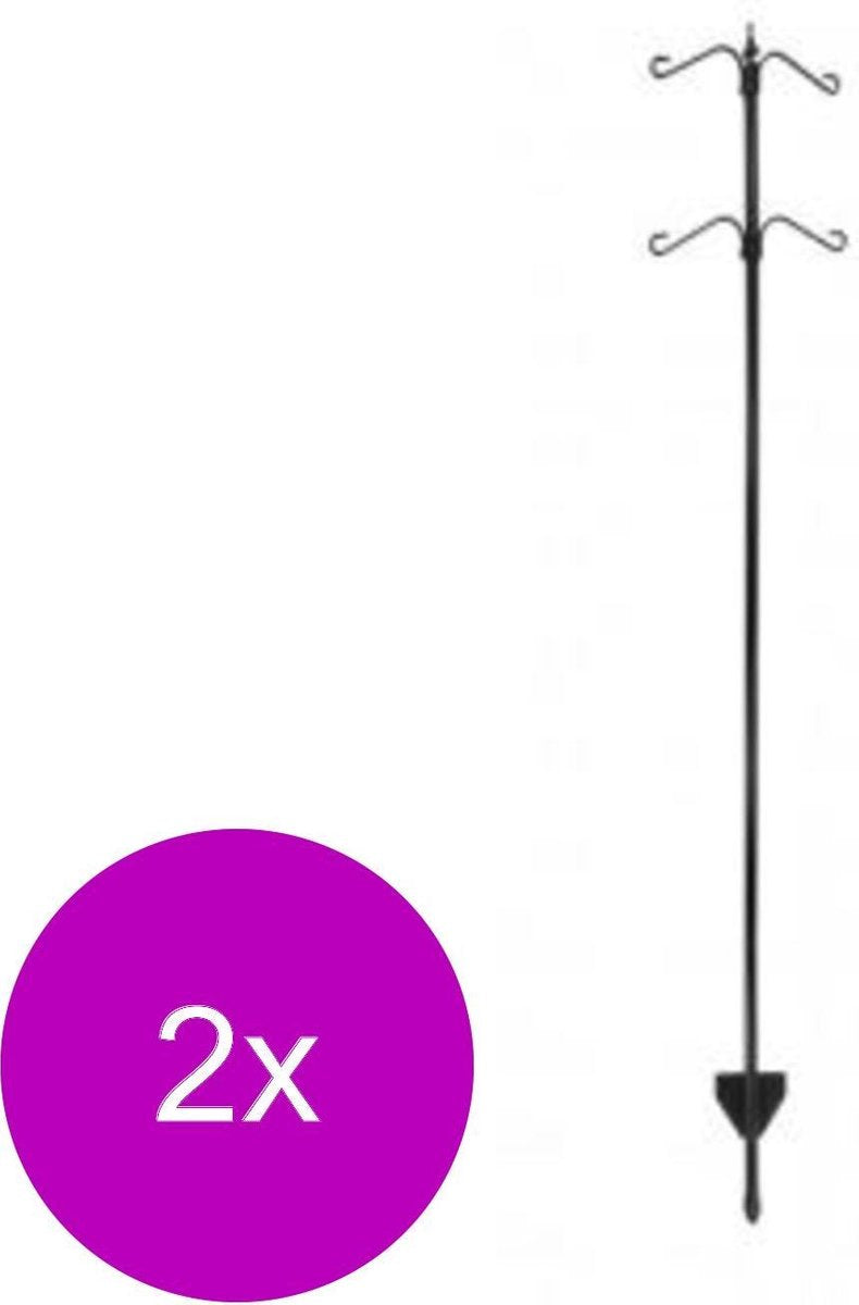 Wildbird Voederpaalsysteem - Voederhuis - 2 x 46x235 cm Zwart