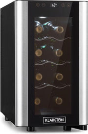 Klarstein Reserva 8 Slim Uno wijnkoelkast 23 liter / 8 flessen - Temperatuurbereik: 11 tot 18°C - 26 dB - rvs