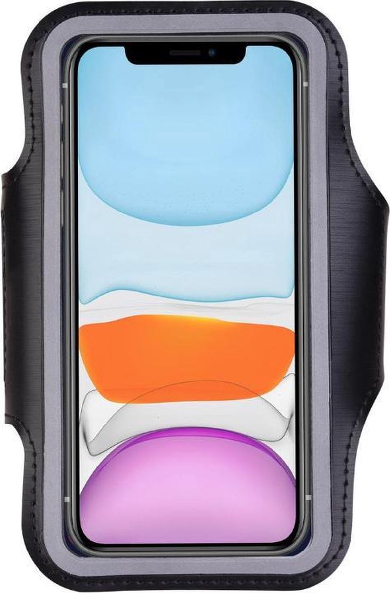JAWW Universele Smartphone Hardloop Armband Zwart/ Hardloopband Sportband - Inclusief ruimte voor 10 pasjes en 2 sleutels - Hardloop Riem Met Smartphone Houder / Geschikt voor alle telefoons door de grote opbergruimte - 100% Spatwaterdicht