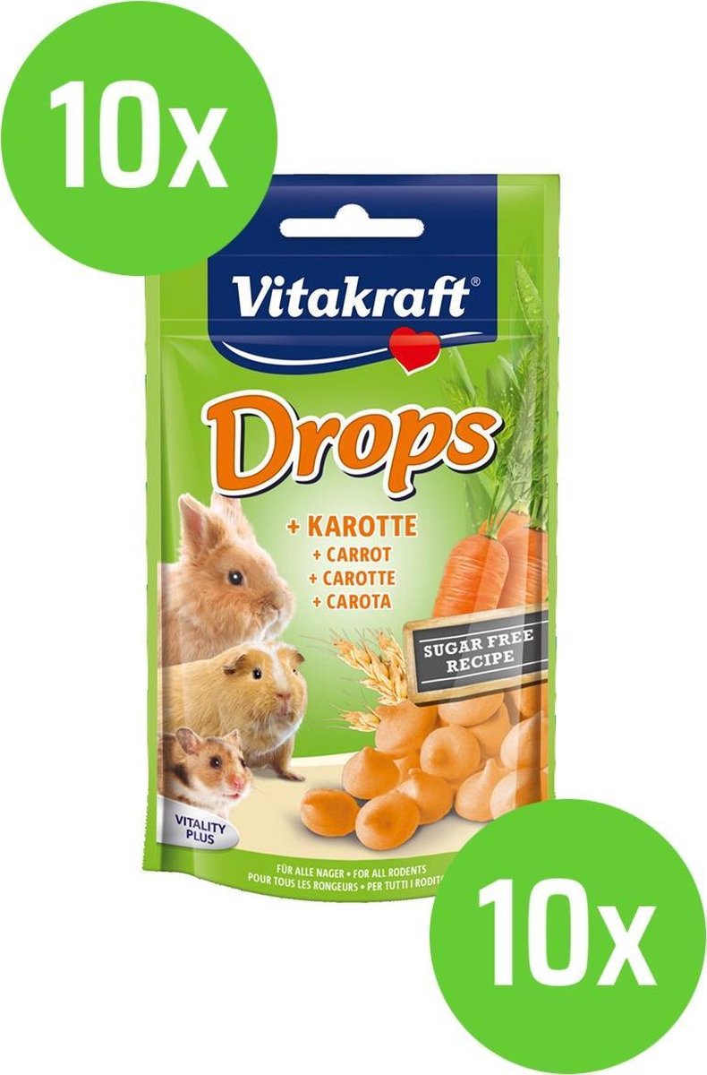 10 x 75 gram Vitakraft Drops Wortel
