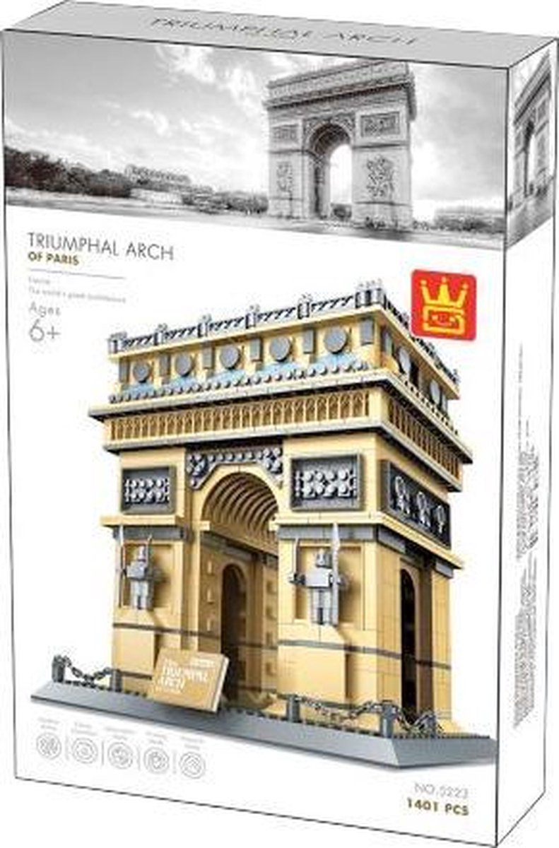 Wange 5223 architect -The Triumphal Arch Paris - 1401 onderdelen - Lego Compatibel - Bouwdoos